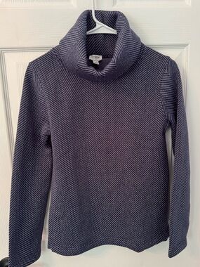 J. Crew Navy Chevron Cowl Neck Sweater
